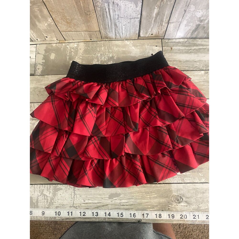 Ralph Lauren red and black holiday plaid ruffle skirt 4T